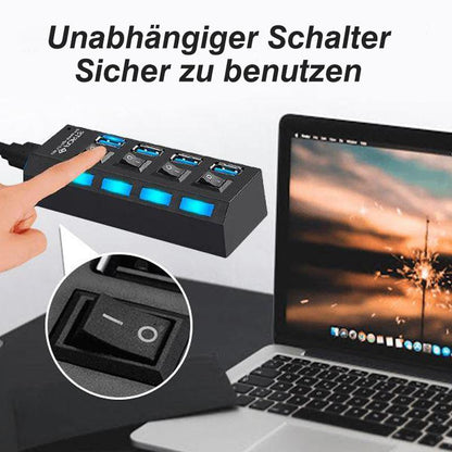 Blaudonau- Hochgeschwindigkeits-USB-Hub mit mehreren Anschlüssen