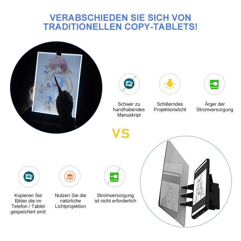 Blaudonau- Projektionszeichenbrett mit Halterung-für Mobiltelefone und Tablets