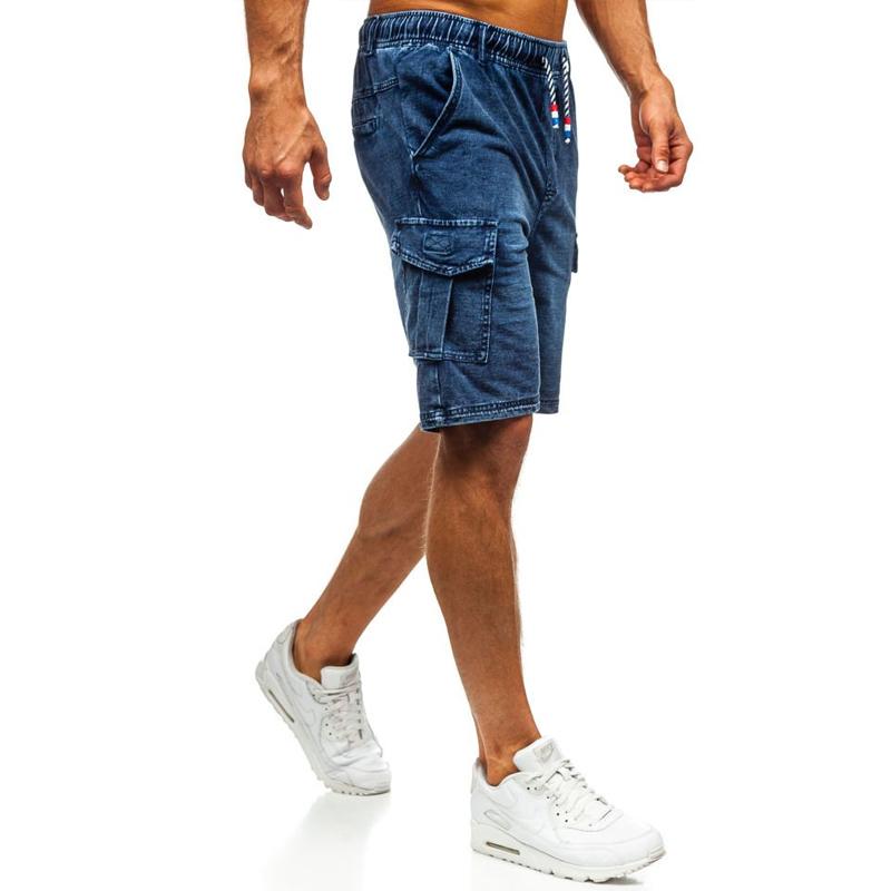 Blaudonau- Fünf-Punkt gewaschene Jeansshorts