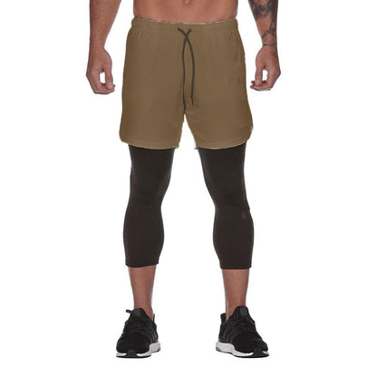 Blaudonau- 2-in-1-Fitness-Turnhose mit sicherer Tasche ( Shorts & Verkürzte Hose)