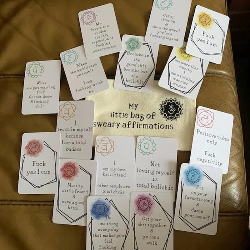 Blaudonau- 🎁Lustiges Affirmationskarten-Geschenk aus beschichtetem Papier (Set mit 16 Stück)