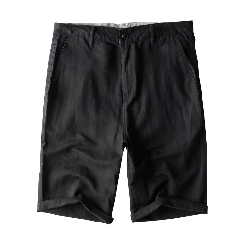 Blaudonau- Herren Shorts aus Leinen & Baumwolle Schwarz