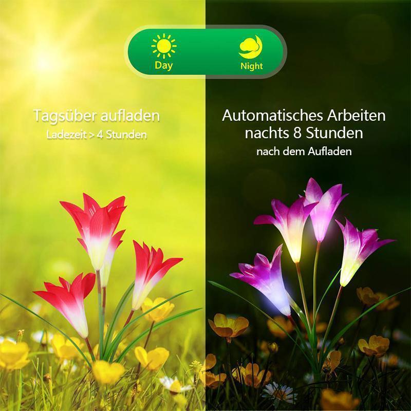 Blaudonau- Solarbetriebene LED-Blume, Solar Garten Stake Lichter