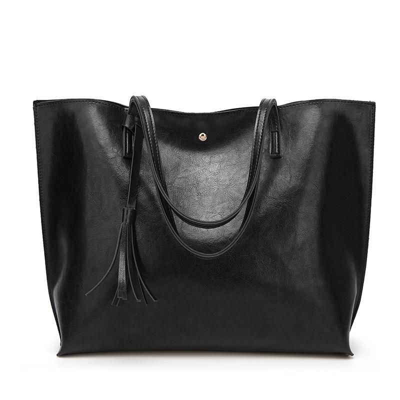 Blaudonau- Modische Damen Tasche mit Quasten Schwarz