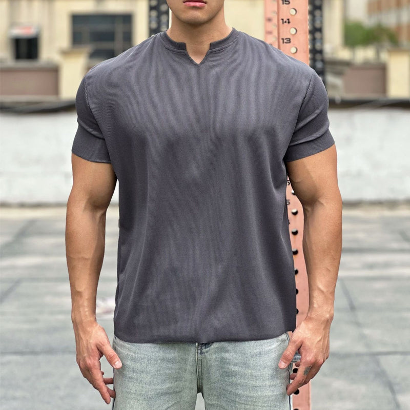 Blaudonau- Men's V-Neck Short Sleeve Muscle Athletic Workout T-Shirts