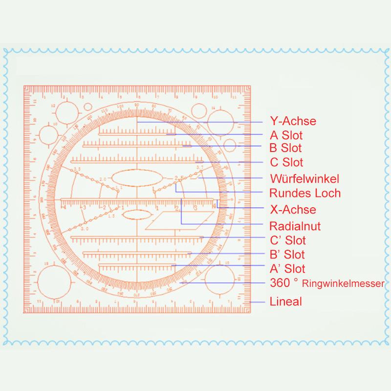 Blaudonau- Multifunktionales Zeichenlineal