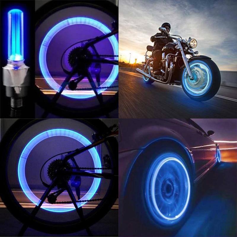 Blaudonau- LED Ventilkappenlicht für Fahrrad und Auto, 2 Stücke