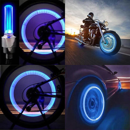 Blaudonau- LED Ventilkappenlicht für Fahrrad und Auto, 2 Stücke