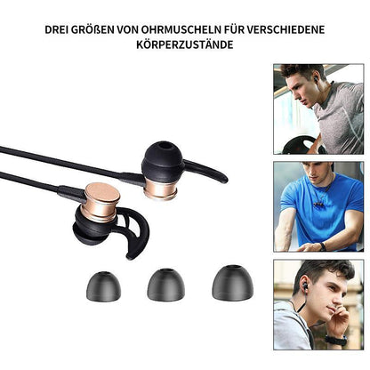 Blaudonau- Bluetooth-Kopfhörer, Stereo-In-Ear-Ohrhörer, sicherer Sitz für Sport, Fitnessstudio, Reisen (wasserdicht, Noise Cancelling Mic)