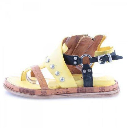 Blaudonau- Damen Summer Punk Sandalen Yellow