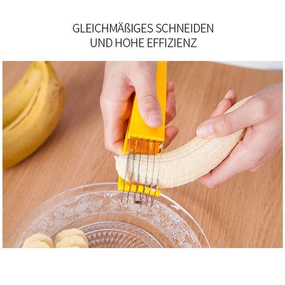 Blaudonau- Edelstahl Bananenschneider Gurkenschneider Obst Gemüse Messer Salat Neuheit Küchenzubehör Gadget