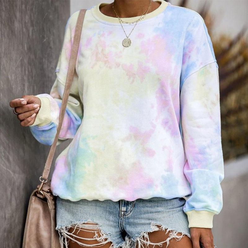 Blaudonau- Damen Tie-Dye Langarmpullover