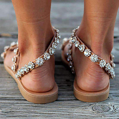 Blaudonau- Sommer Diamant Blume Sandalen