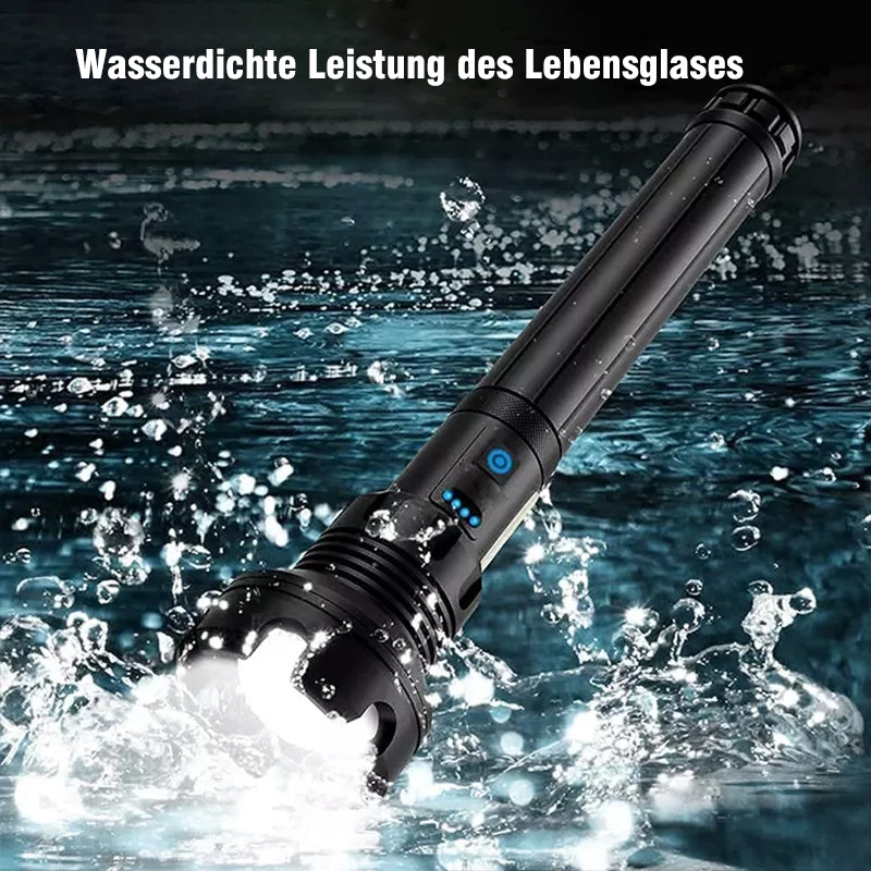 Blaudonau- Wiederaufladbare taktische LED-Laser-Taschenlampe