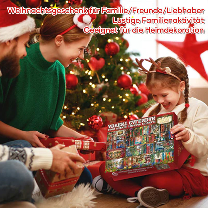 Blaudonau- Weihnachts-Schnitzeljagd-Adventskalender-Puzzle (1000 Teile)