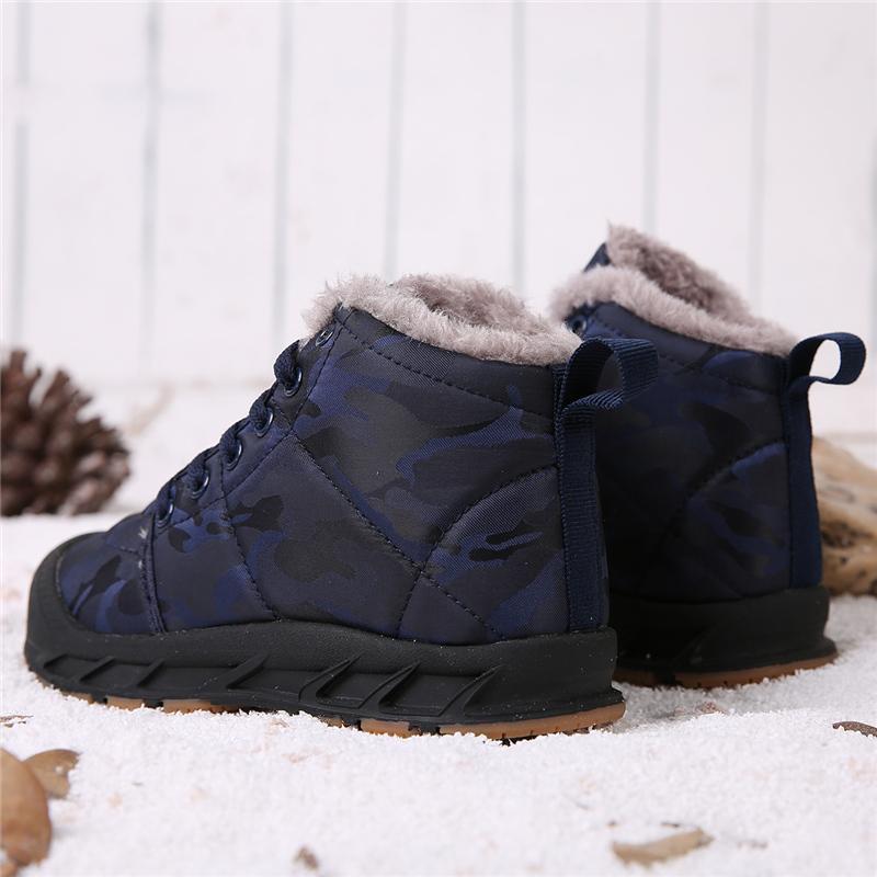 Blaudonau- Warme Unisex Kinder Schneestiefel mit Plüsch