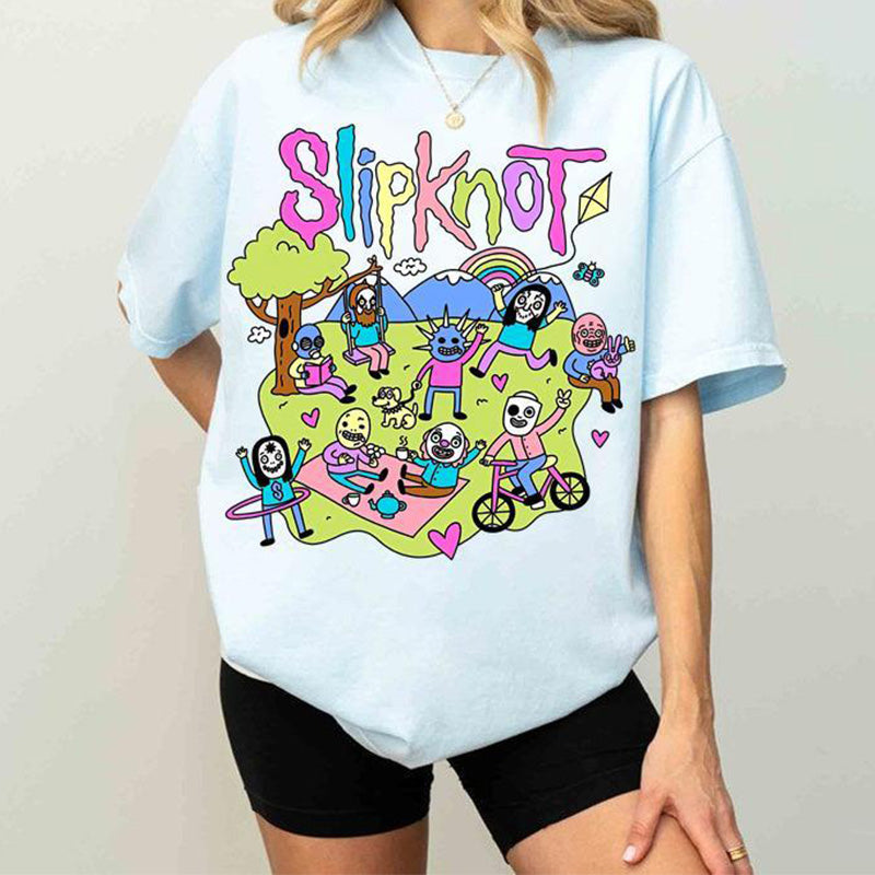 Blaudonau- Slipknot – T-Shirt mit Aufdruck „Happy Times“