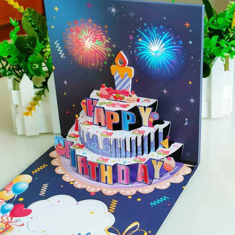 Blaudonau- Pop up Happy Birthday Card