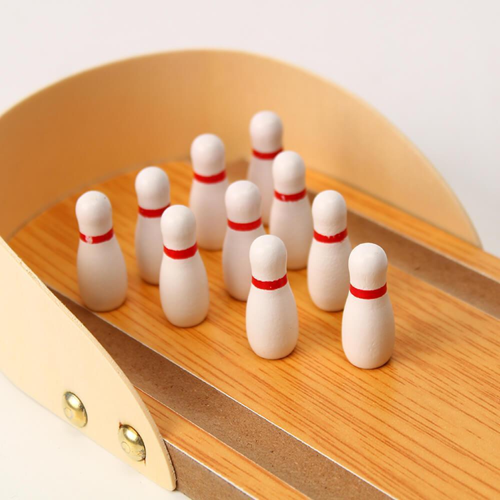 Blaudonau- Zuhause Holz Mini Bowling Spiel Set