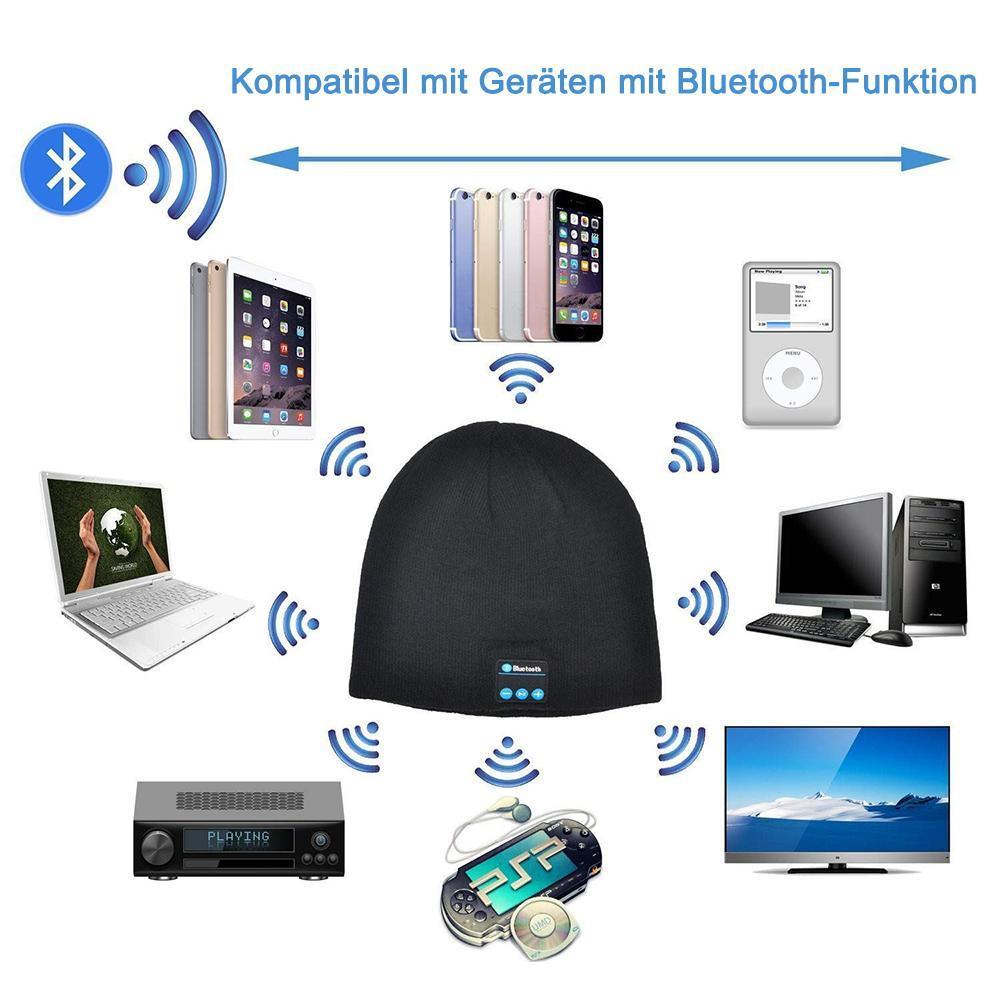 Blaudonau- Warme Strickmütze mit 4.2 Bluetooth