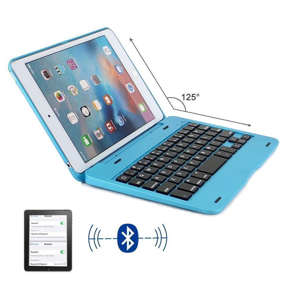 Blaudonau- Bluetooth Tastatur mit Abdeckung für iPadmini4 Blau