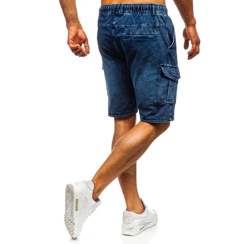 Blaudonau- Fünf-Punkt gewaschene Jeansshorts