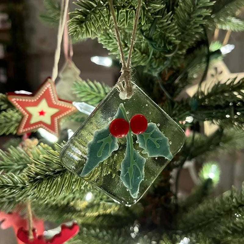 Blaudonau- Weihnachtsbaum-Anhänger aus Glas