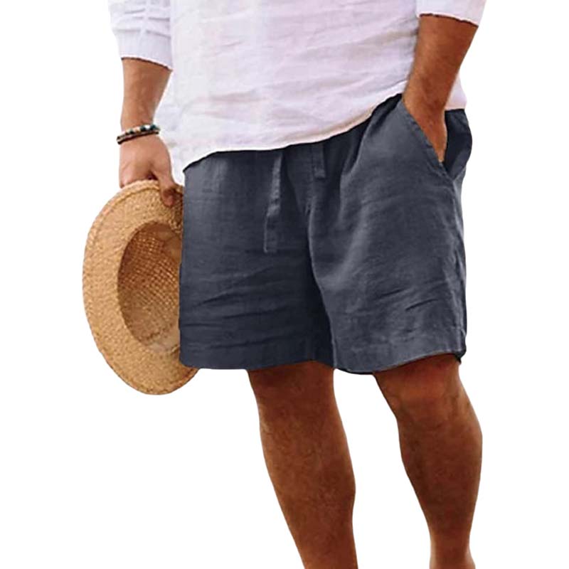 Blaudonau- Herren-Strandshorts aus Baumwoll Leinen