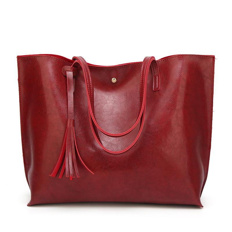 Blaudonau- Modische Damen Tasche mit Quasten Rot