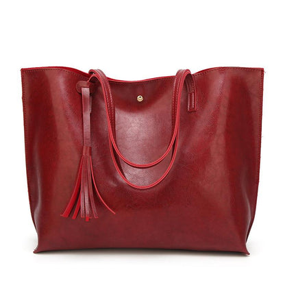 Blaudonau- Modische Damen Tasche mit Quasten Rot