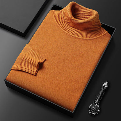 Blaudonau- Einfarbiger Eleganter Rollkragenpullover für Herren orange