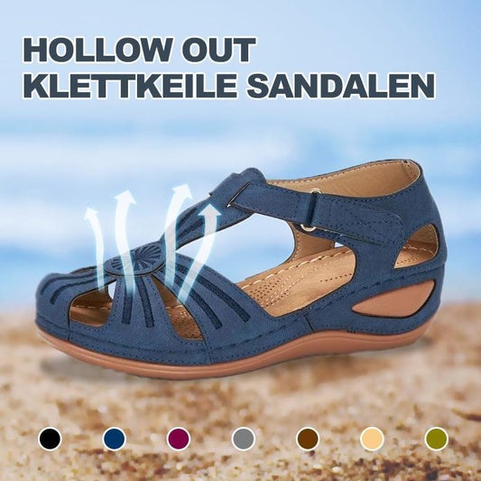 Blaudonau- Hollow Out Klettkeile Sandalen