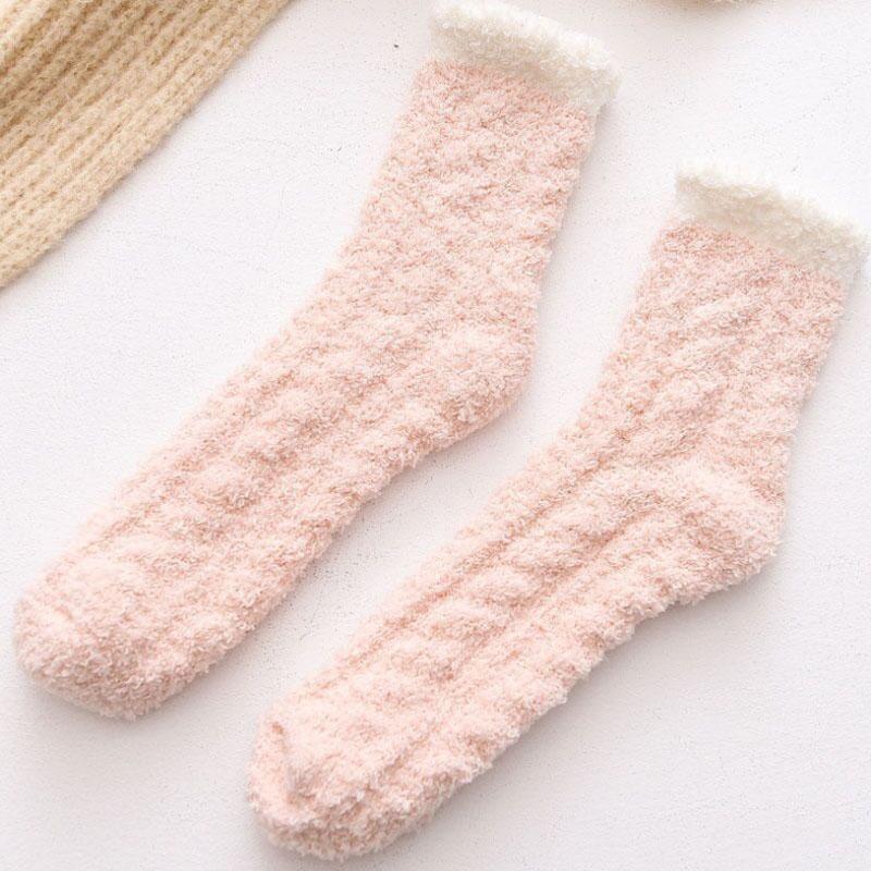 Blaudonau- Dicke Fleece Socken Rosa