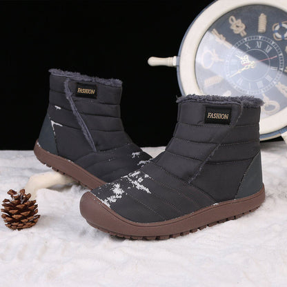 Blaudonau- Modischer Winter Schneestiefel mit Plüsch, Unisex Dunkelgrau