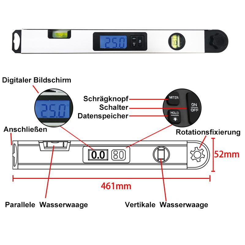 Blaudonau- Winkellineal für Digitalanzeige aus Aluminiumlegierung