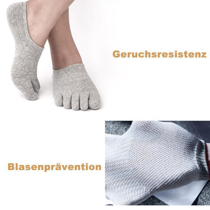 Blaudonau- Atmungsaktive, unsichtbare Baumwollsocken mit fünf Fingern（5 Paar）