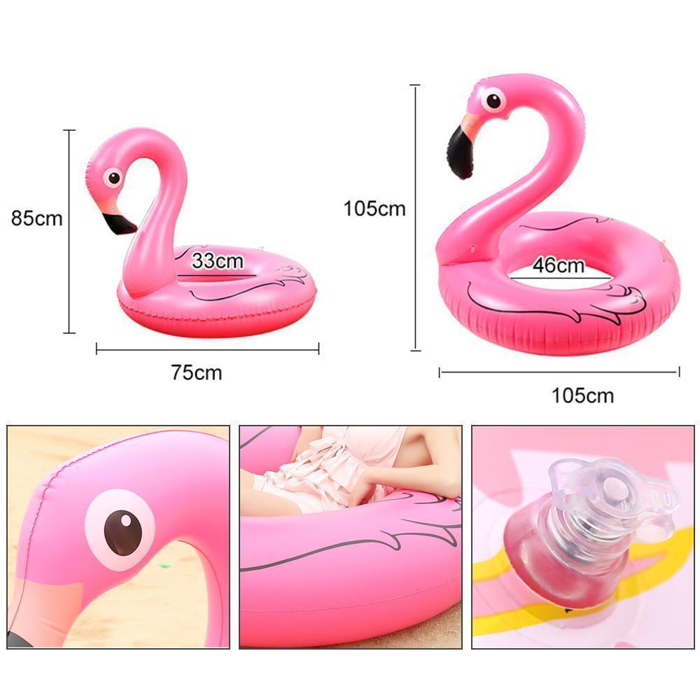 Blaudonau- Flamingo Schwimmring und Aufblasbarer Getränkehalter