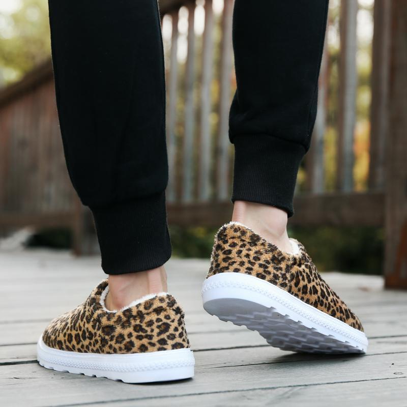 Blaudonau- Unisex Leopard Flache Baumwollschuhe, bequeme Hausschuhe