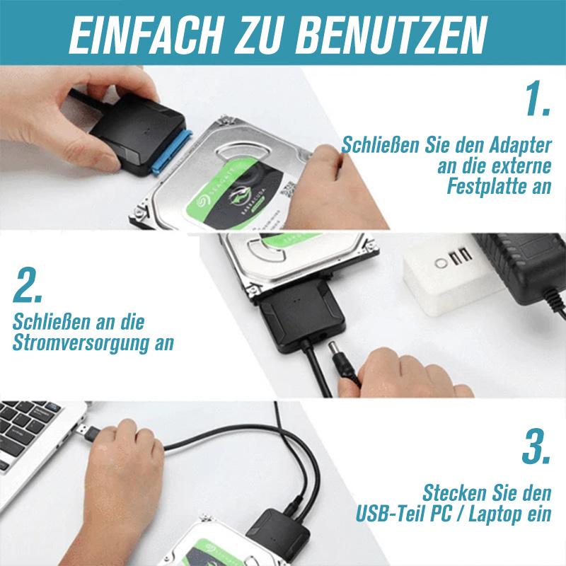 Blaudonau- USB 3.0 bis 2.5 / 3.5 "SATA III Festplattenadapter