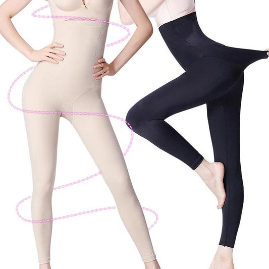 Blaudonau- Damen Shapewear Leggings mit Bein Taillenformer Shaper