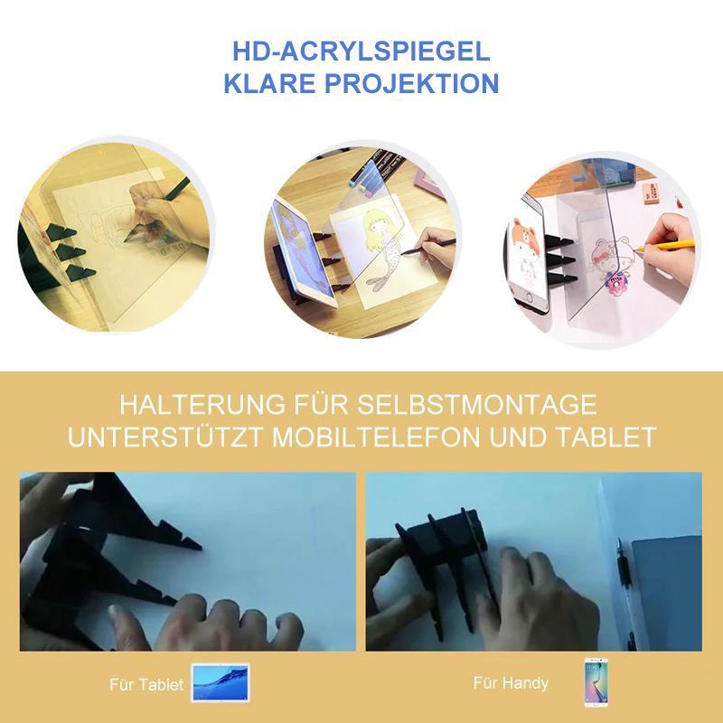 Blaudonau- Projektionszeichenbrett mit Halterung-für Mobiltelefone und Tablets