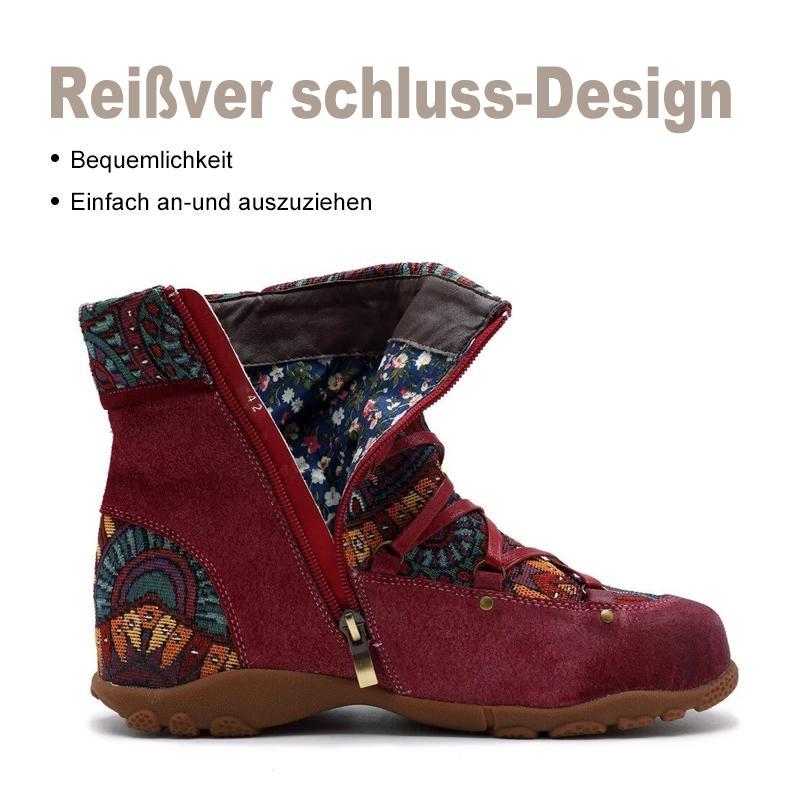 Blaudonau- Handgemachte böhmische Spleißen Jacquard Stiefeletten