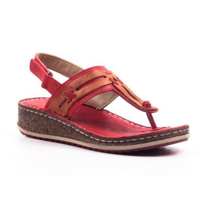 Blaudonau- Verstellbare Riemensandalen für Damen Rot