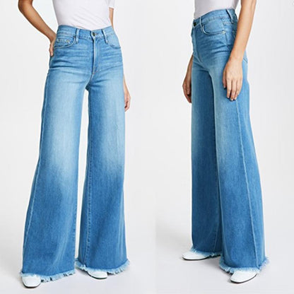 Blaudonau- Damen Jeans mit Fransen