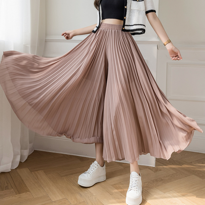 Blaudonau- Trendige Hose Mit Plissee-Design Rosa