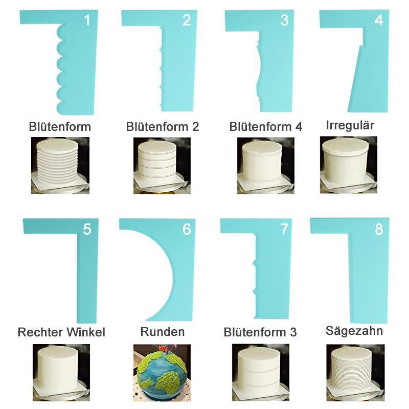 Blaudonau- 8-Style-Kuchenschaber notwendig für Kuchenliebhaber
