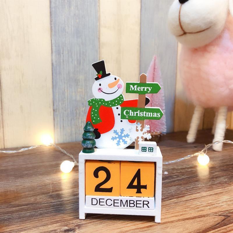 Blaudonau- Weihnachtsmann Holzkalender/ Schmuck Schneemann