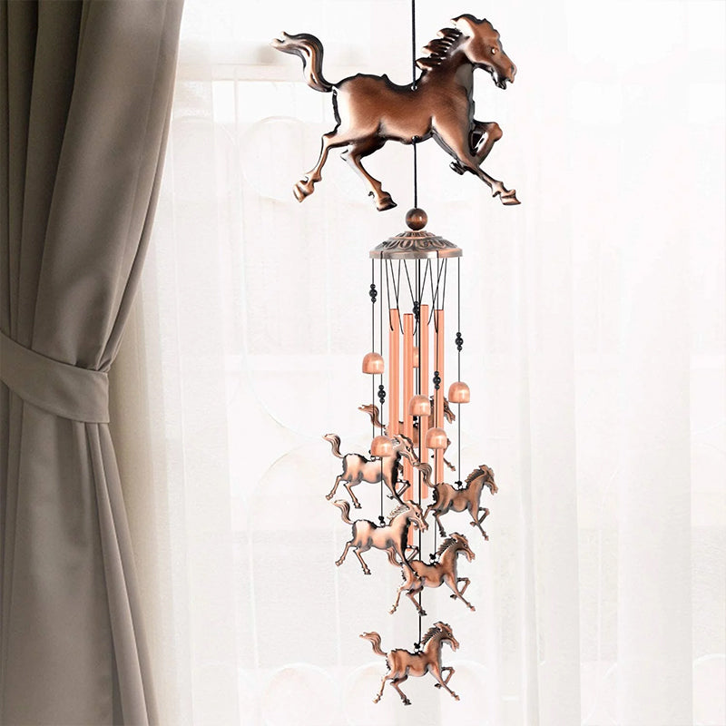 Blaudonau- Retro Bronze Horse Wind Chime