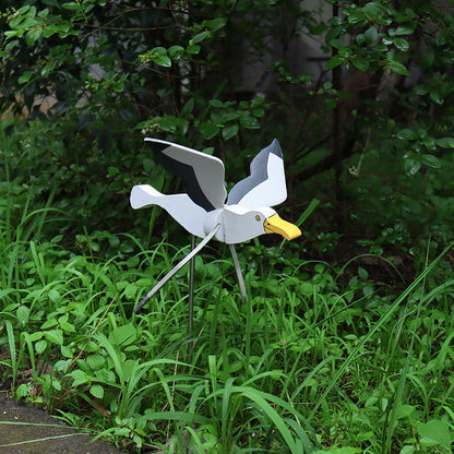 Blaudonau- Windmühle mit Möwe als Gartendekoration