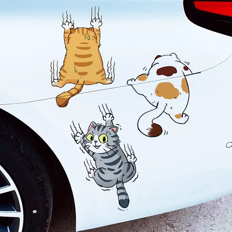 Blaudonau- Niedliche Katze Cartoon Auto Aufkleber